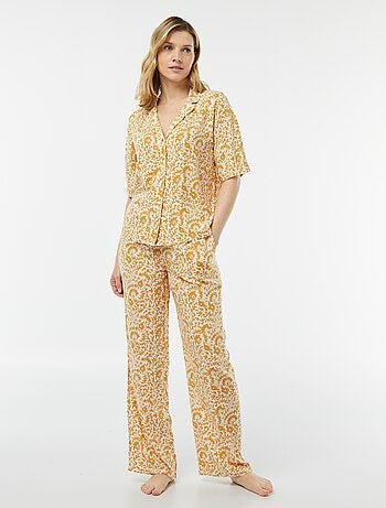Conjunto de pijama con blusa + pantalón estampado