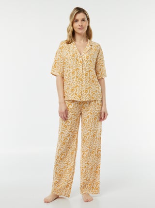 Conjunto de pijama con blusa + pantalón estampado