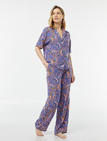 Conjunto de pijama con blusa + pantalón estampado