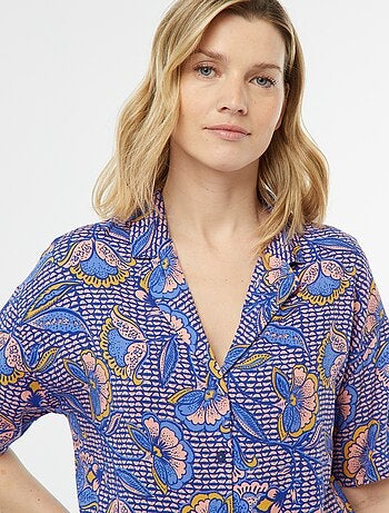 Conjunto de pijama con blusa + pantalón estampado