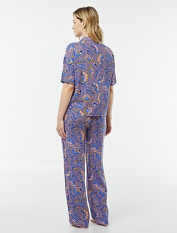 Conjunto de pijama con blusa + pantalón estampado