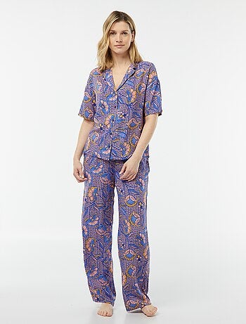 Conjunto de pijama con blusa + pantalón estampado