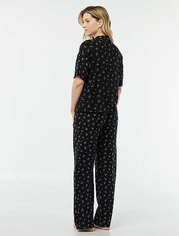 Conjunto de pijama con blusa + pantalón estampado