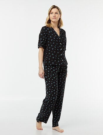 Conjunto de pijama con blusa + pantalón estampado