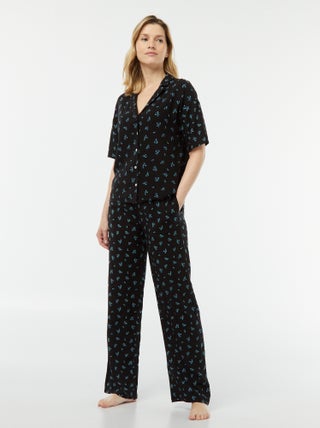 Conjunto de pijama con blusa + pantalón estampado
