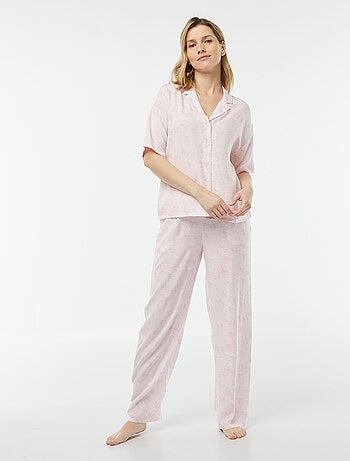 Conjunto de pijama con blusa + pantalón estampado
