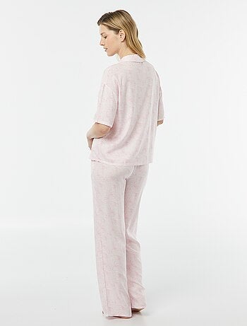 Conjunto de pijama con blusa + pantalón estampado