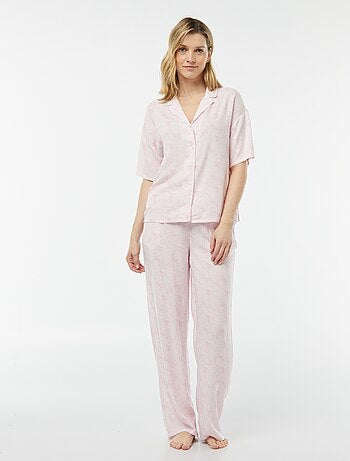 Conjunto de pijama con blusa + pantalón estampado