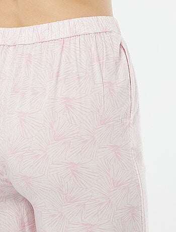 Conjunto de pijama con blusa + pantalón estampado