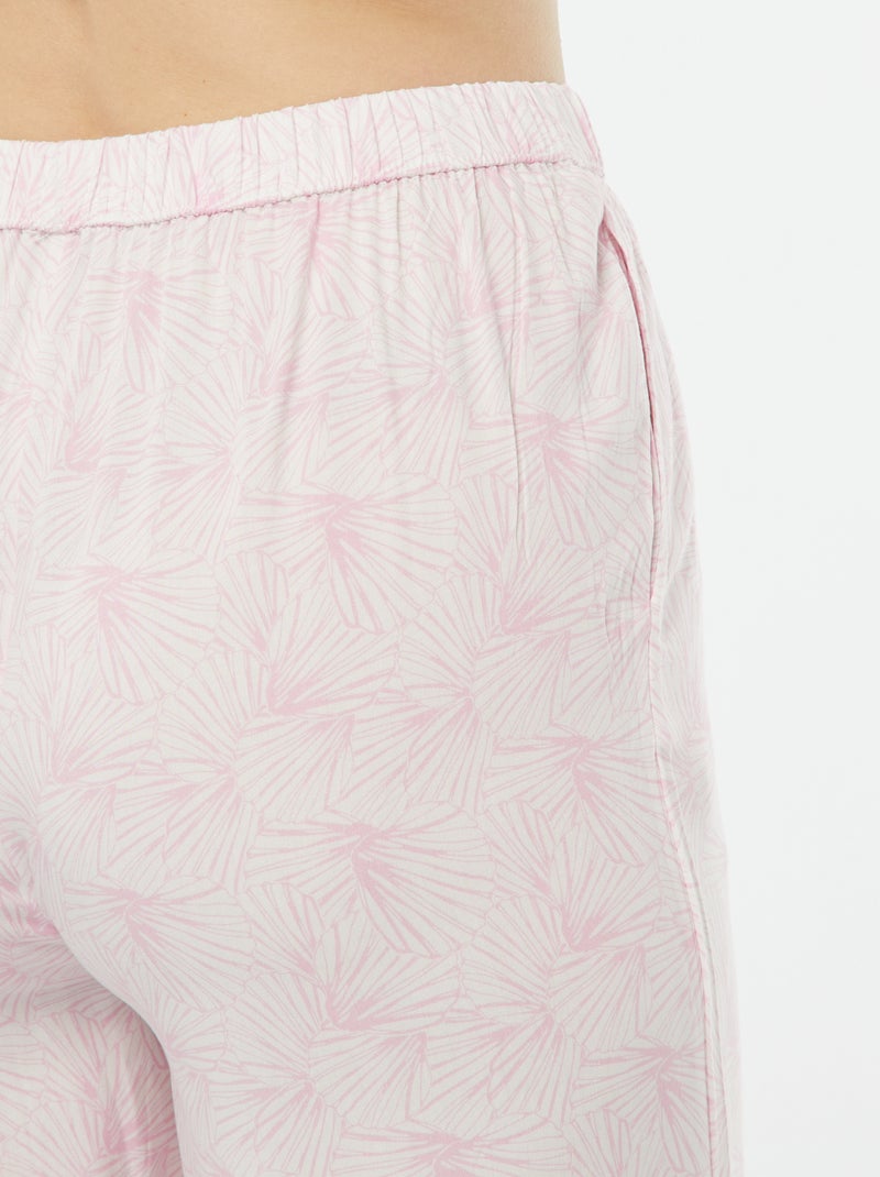 Conjunto de pijama con blusa + pantalón estampado ROSA - Kiabi