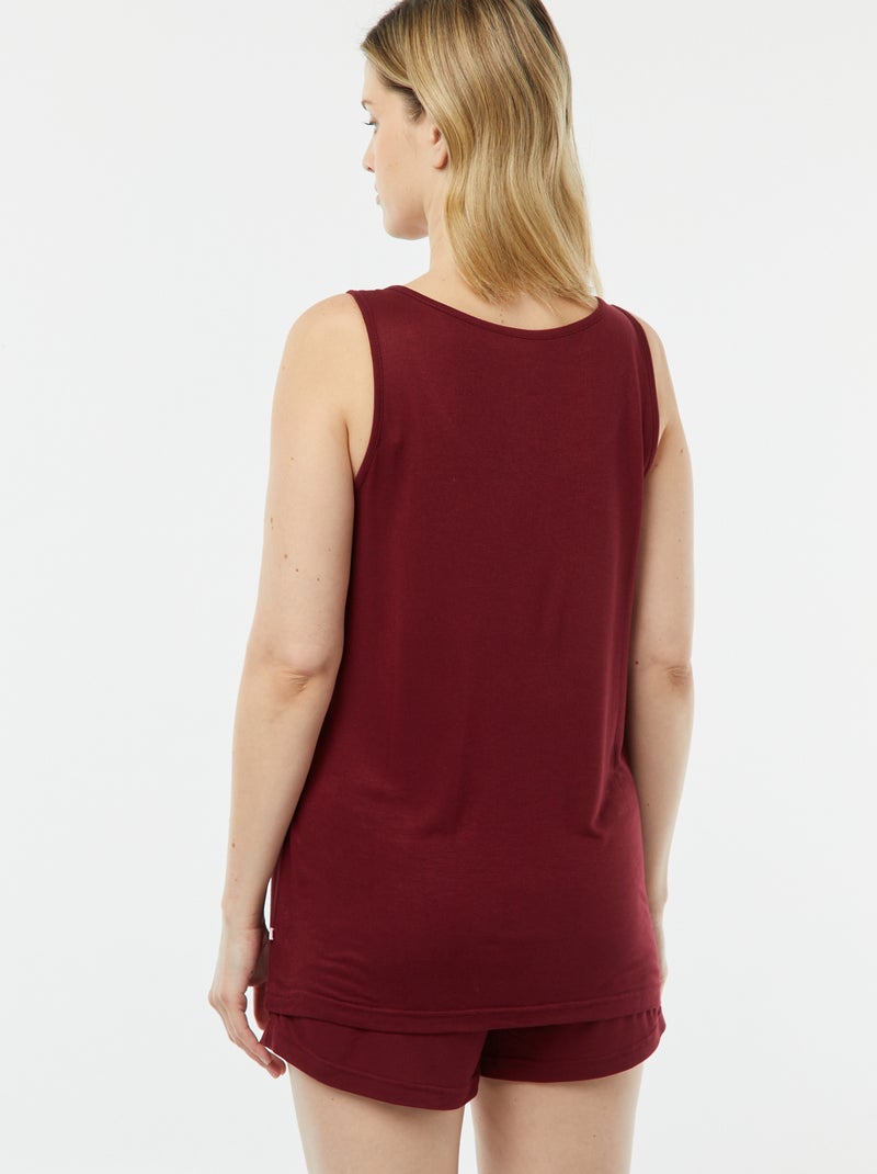 Conjunto de pijama con camiseta de tirantes + pantalón corto 'Dodo' PURPURA - Kiabi