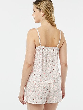 Conjunto de pijama con camiseta de tirantes + pantalón corto estampado