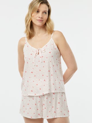Conjunto de pijama con camiseta de tirantes + pantalón corto estampado