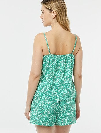 Conjunto de pijama con camiseta de tirantes + pantalón corto estampado