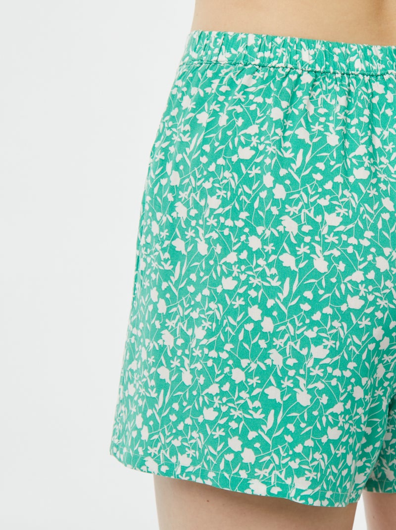 Conjunto de pijama con camiseta de tirantes + pantalón corto estampado VERDE - Kiabi