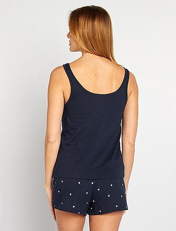 Conjunto de pijama con camiseta de tirantes + short estampado - 2 piezas