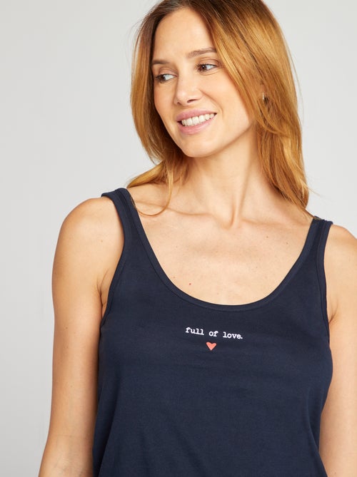 Conjunto de pijama con camiseta de tirantes + short estampado - 2 piezas - Kiabi