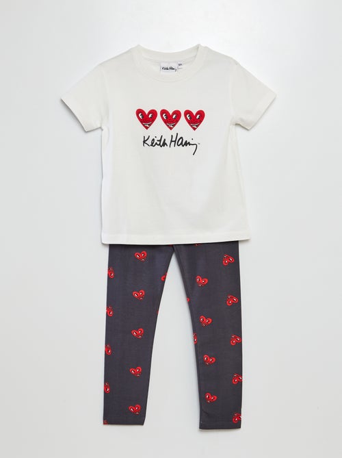 Conjunto de pijama con camiseta + legging 'Keith Haring' - Kiabi