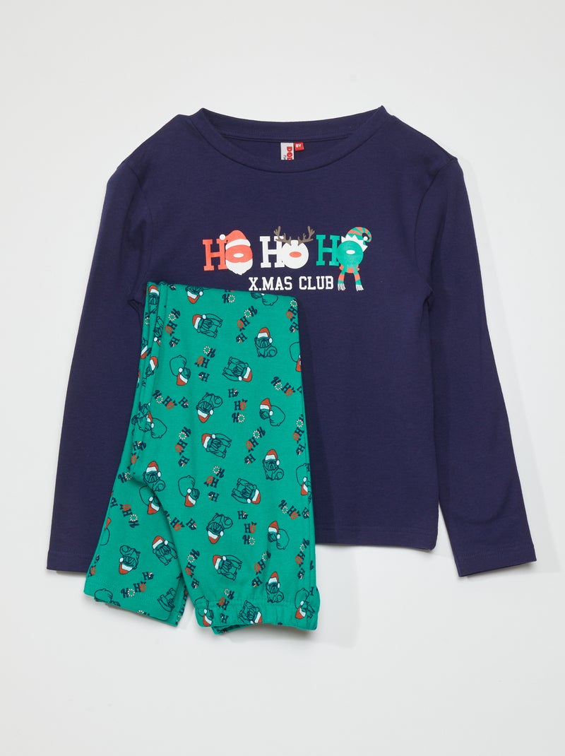 Conjunto de pijama con camiseta + pantalón - 2 piezas AZUL - Kiabi