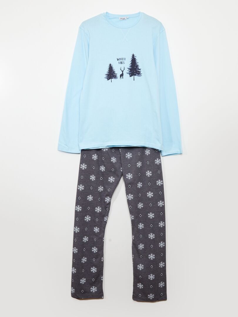 Conjunto de pijama con camiseta + pantalón - 2 piezas AZUL - Kiabi