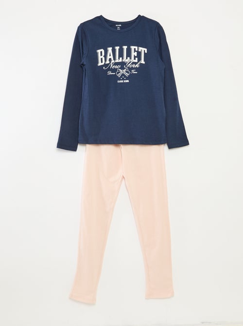 Conjunto de pijama con camiseta + pantalón - 2 piezas - Kiabi