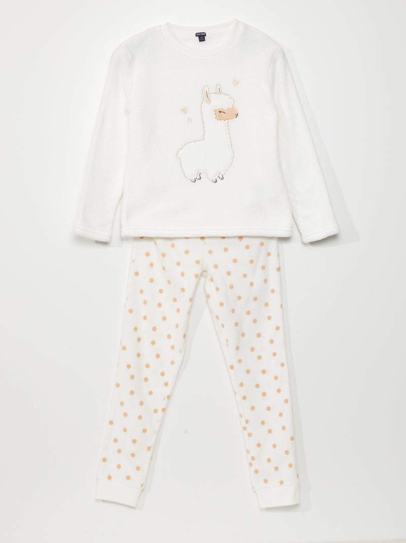 Conjunto de pijama con camiseta + pantalón - 2 piezas BLANCO - Kiabi