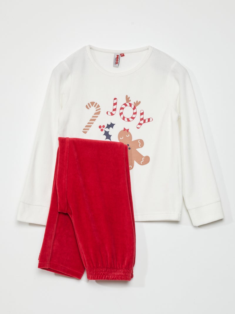 Conjunto de pijama con camiseta + pantalón - 2 piezas BLANCO - Kiabi