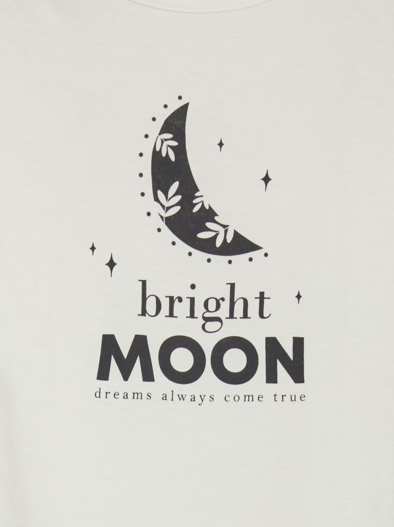 Conjunto de pijama con camiseta + pantalón - 2 piezas BLANCO - Kiabi