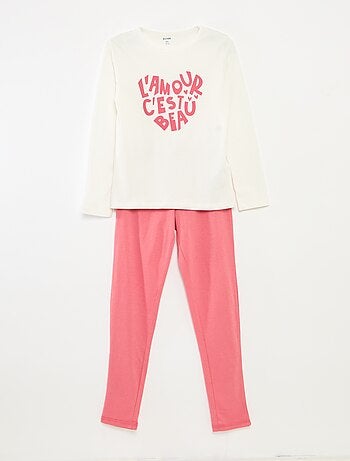 Conjunto de pijama con camiseta + pantalón - 2 piezas