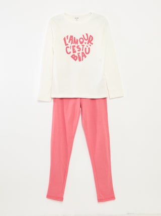 Conjunto de pijama con camiseta + pantalón - 2 piezas