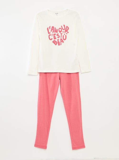 Conjunto de pijama con camiseta + pantalón - 2 piezas - Kiabi