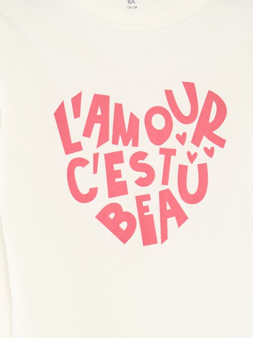 Conjunto de pijama con camiseta + pantalón - 2 piezas - Kiabi