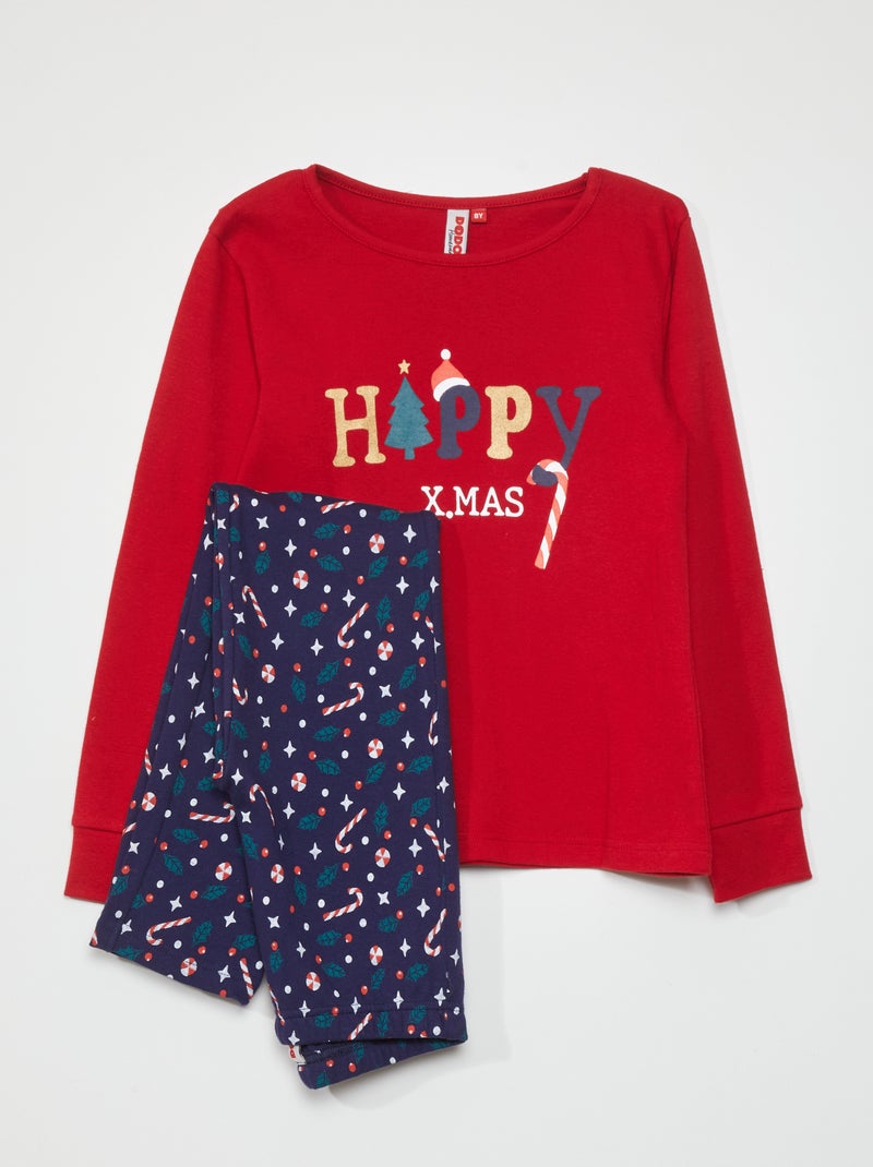 Conjunto de pijama con camiseta + pantalón - 2 piezas ROJO - Kiabi