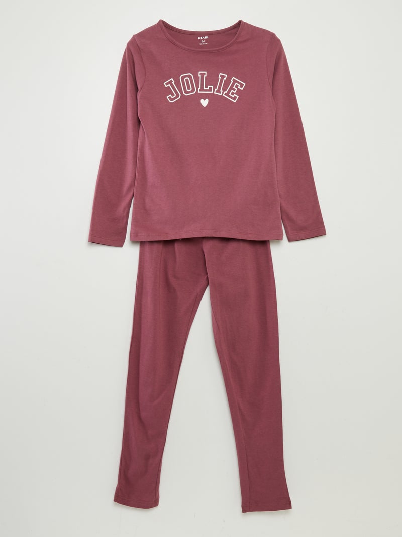 Conjunto de pijama con camiseta + pantalón - 2 piezas ROSA - Kiabi