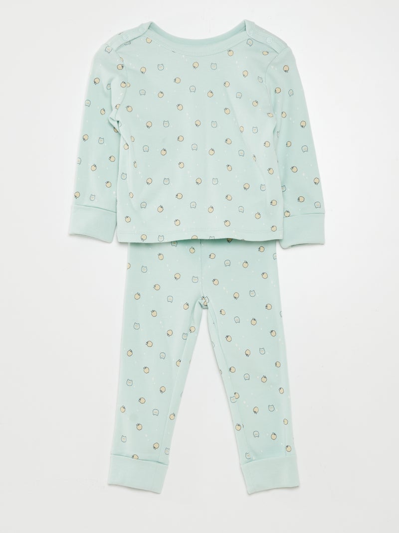 Conjunto de pijama con camiseta + pantalón - 2 piezas VERDE - Kiabi