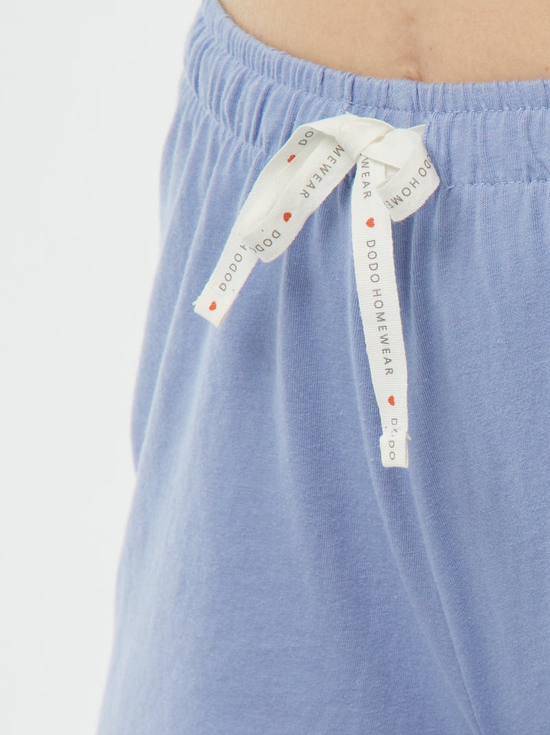 Conjunto de pijama con camiseta + pantalón corto 'Dodo' AZUL - Kiabi