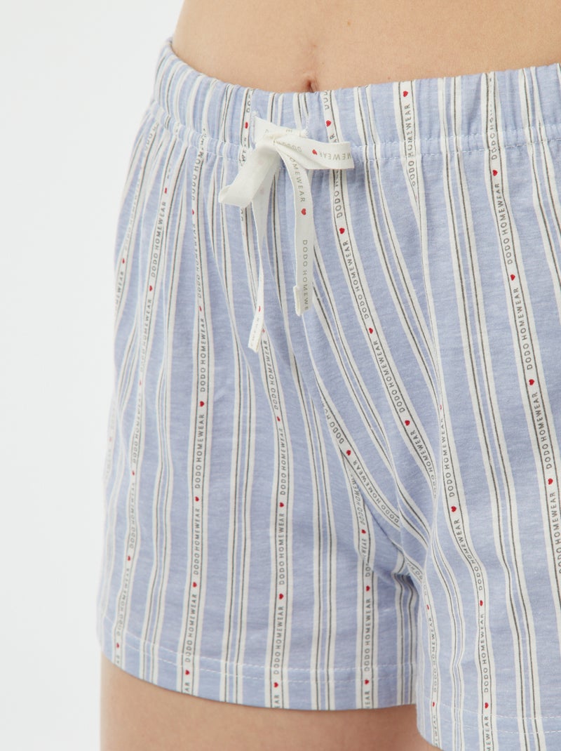 Conjunto de pijama con camiseta + pantalón corto 'Dodo' AZUL - Kiabi