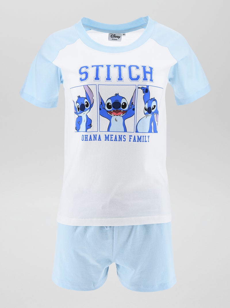 Conjunto de pijama con camiseta + pantalón corto 'Stitch' - 2 piezas AZUL - Kiabi