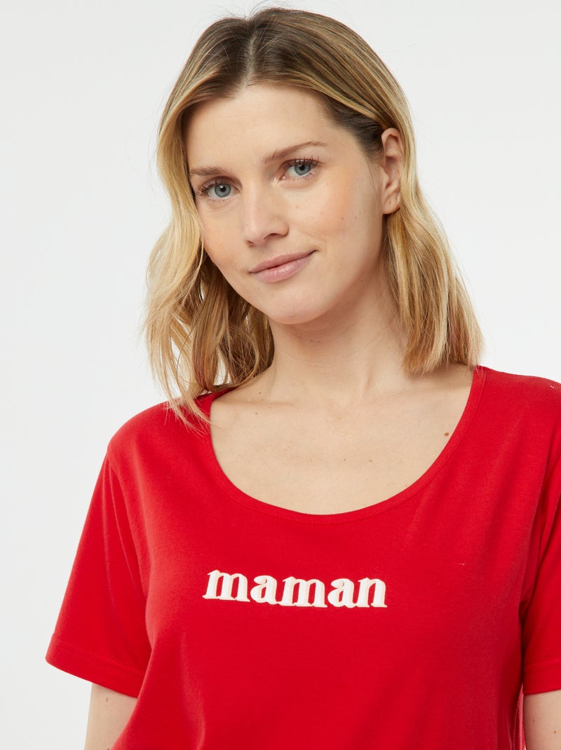 Conjunto de pijama con camiseta + pantalón 'Dodo' ROJO - Kiabi
