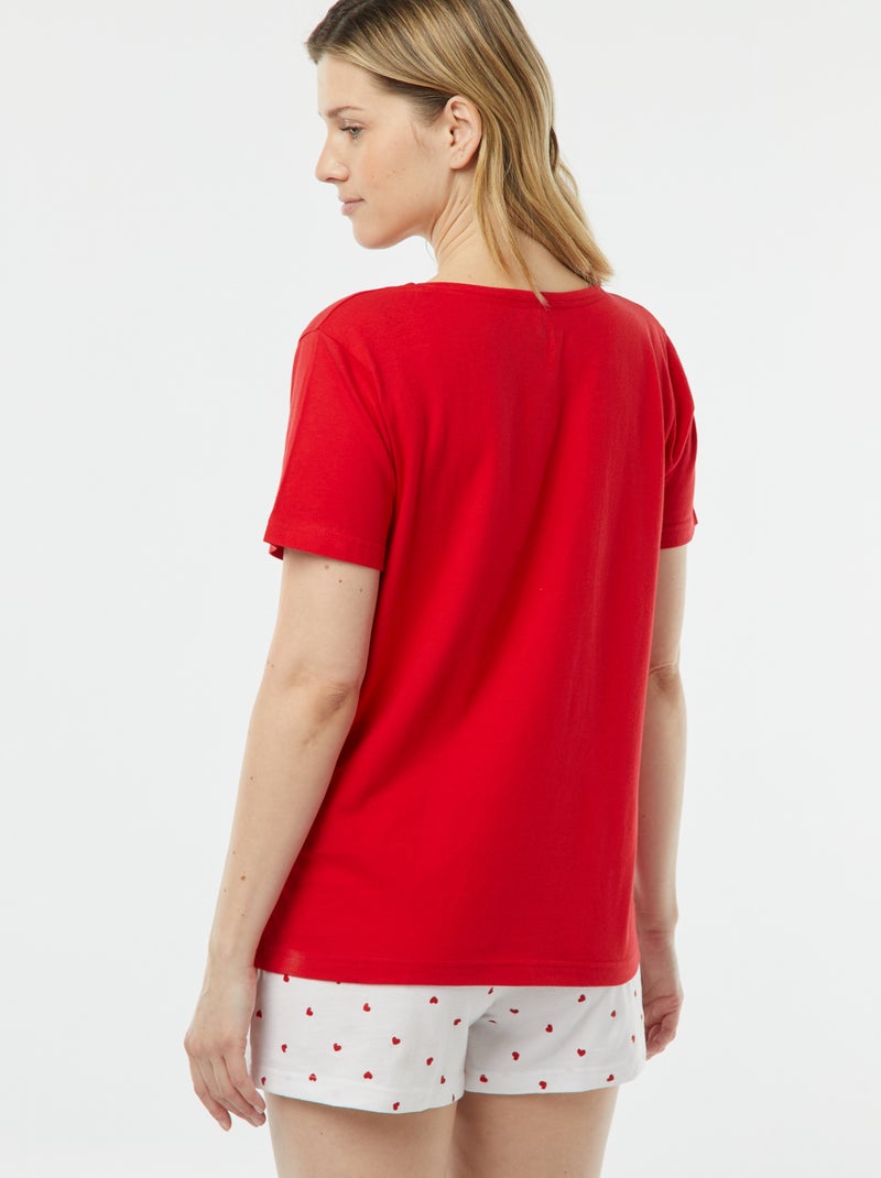 Conjunto de pijama con camiseta + pantalón 'Dodo' ROJO - Kiabi