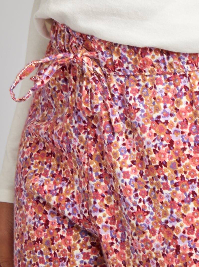 Conjunto de pijama con camiseta + pantalón estampado BLANCO - Kiabi