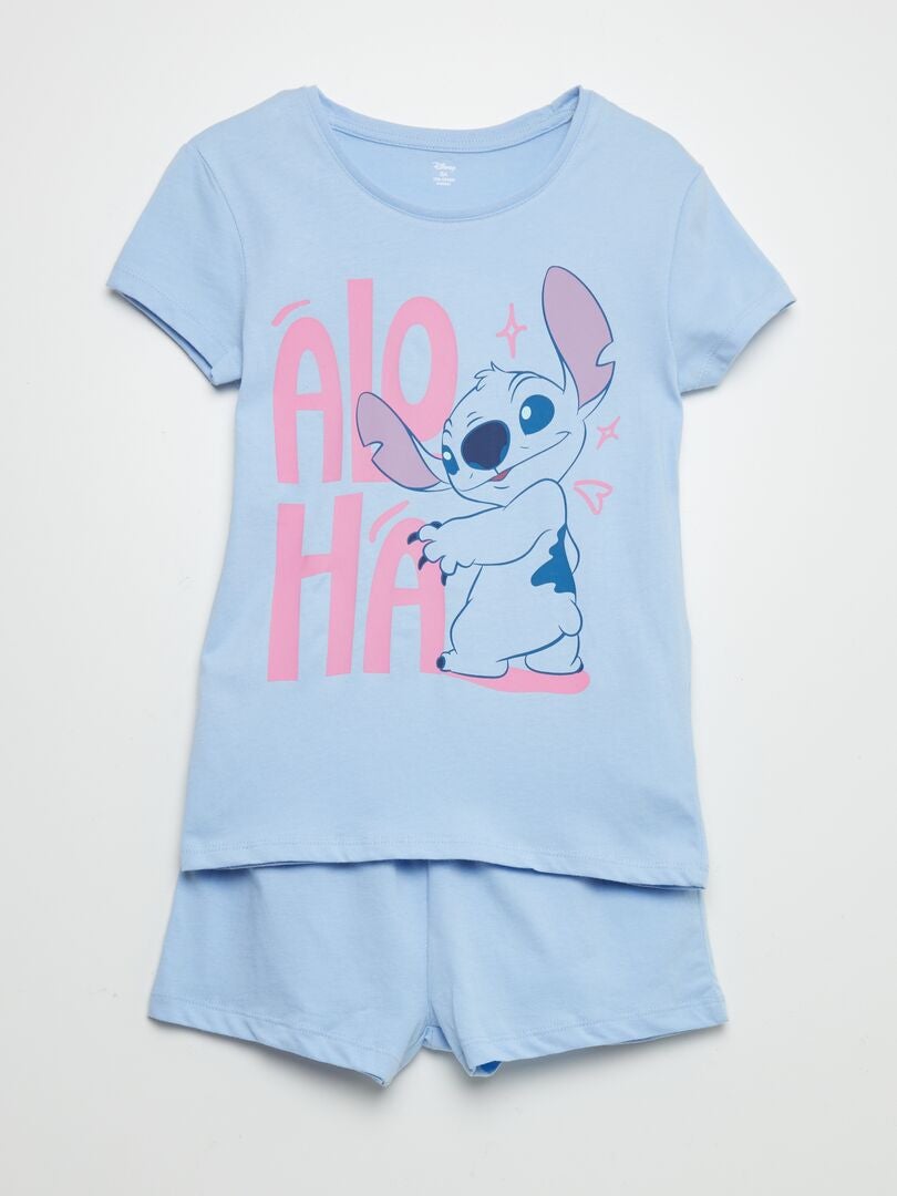 Conjunto de pijama con camiseta + short 'Stitch' - 2 piezas AZUL - Kiabi