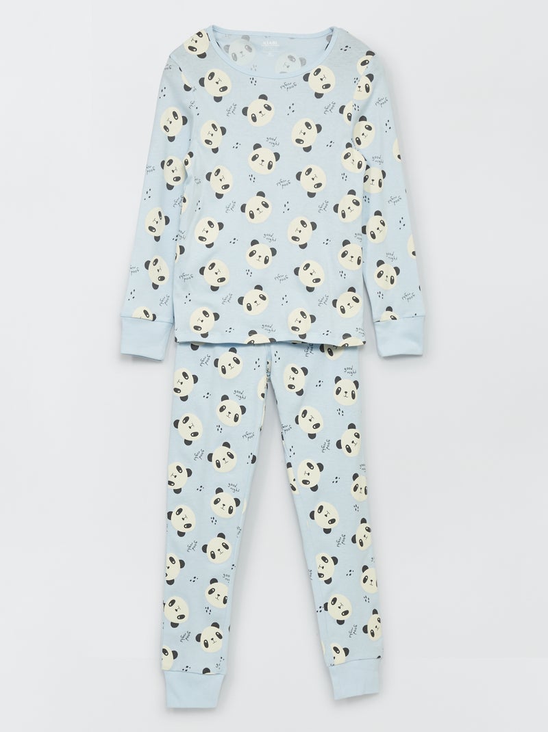Conjunto de pijama con estampado  - 2 piezas AZUL - Kiabi