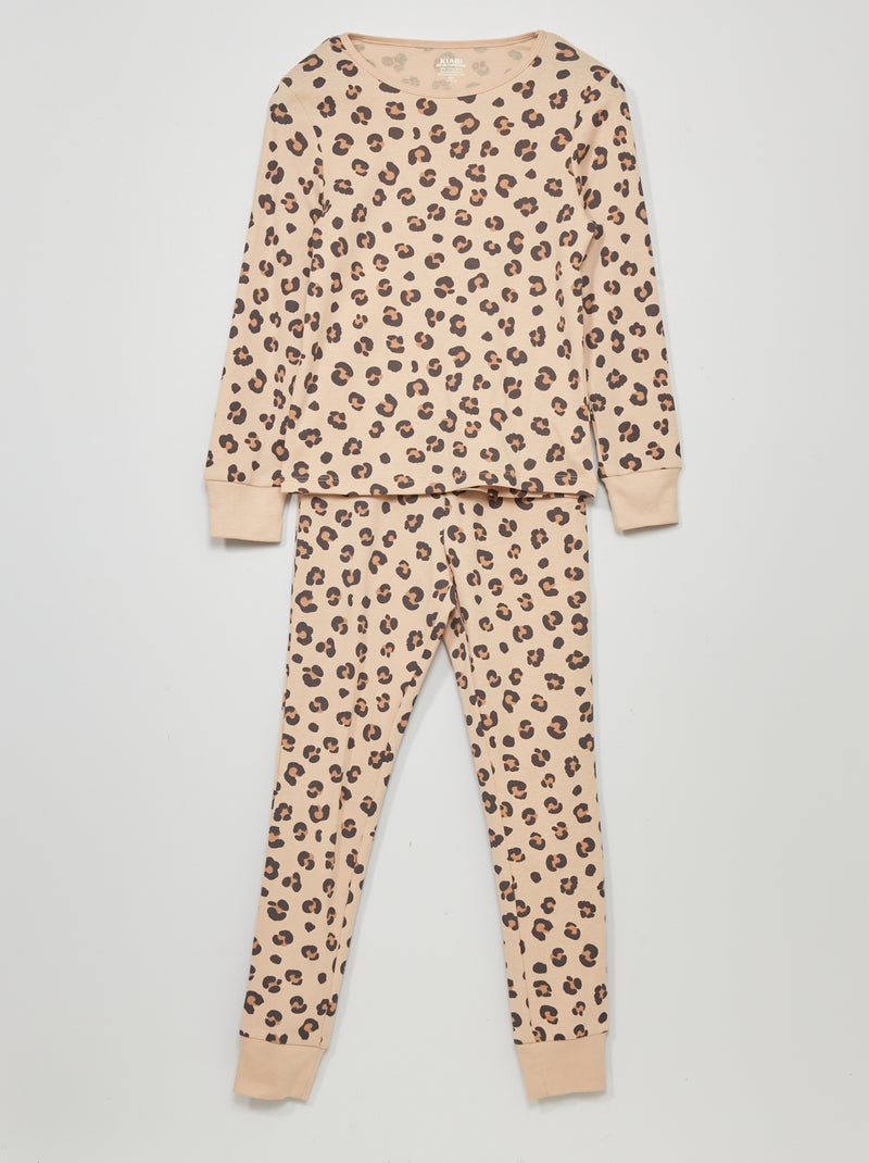 Conjunto de pijama con estampado  - 2 piezas BEIGE - Kiabi