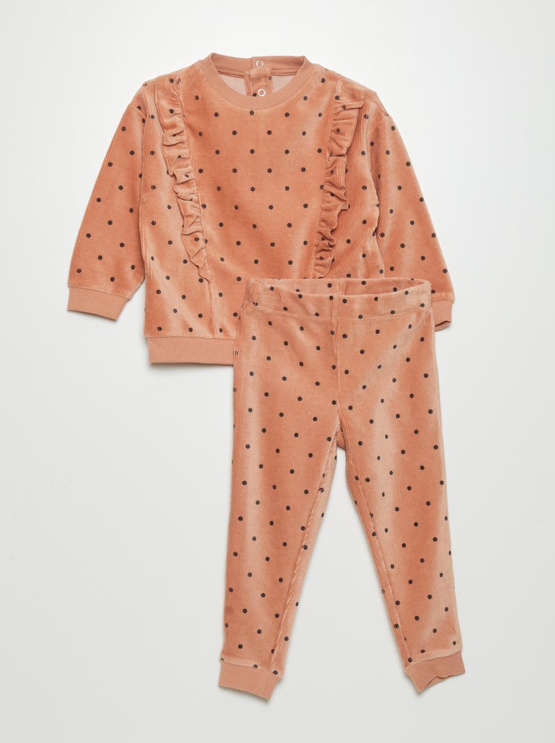 Conjunto de pijama con estampado - 2 piezas MARRON - Kiabi