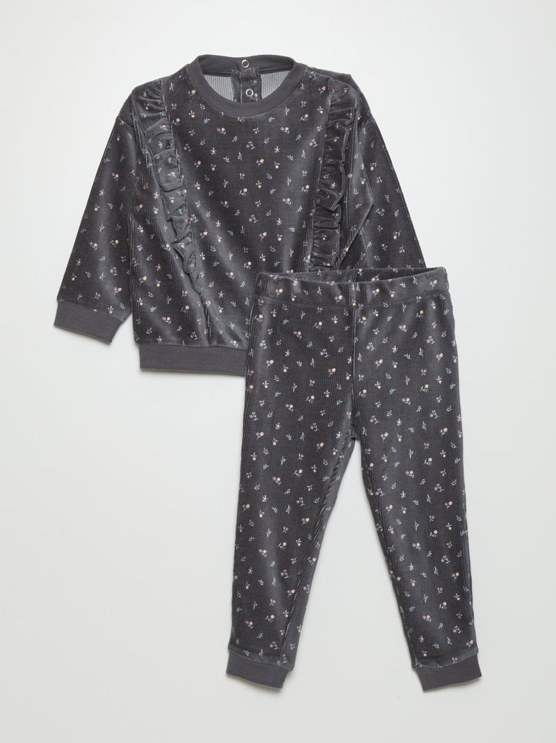 Conjunto de pijama con estampado - 2 piezas NEGRO - Kiabi