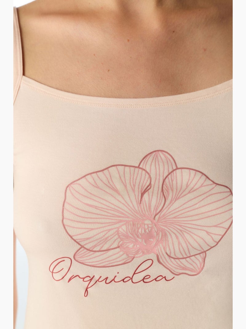 Conjunto de pijama con pantalón floral orquidea penti Rojo burdeos - Kiabi