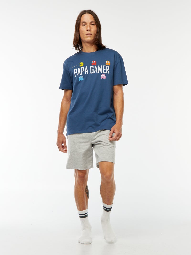 Conjunto de pijama con short + camiseta 'PAC-MAN' AZUL - Kiabi