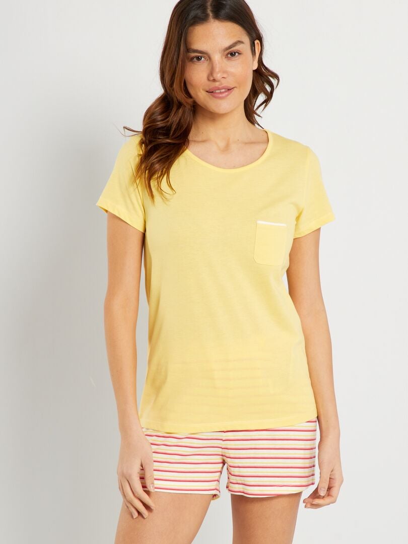 Conjunto de pijama corto 2 piezas amarillo Kiabi 16.00€