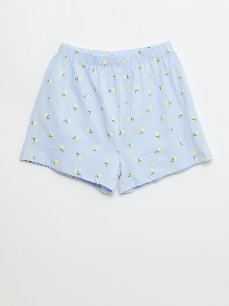 Conjunto de pijama corto - 2 piezas Azul - Kiabi